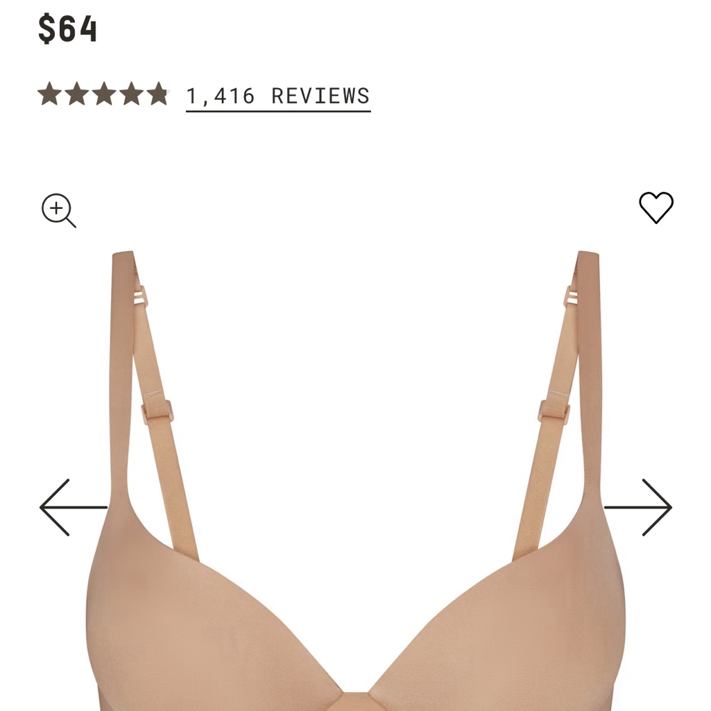 Skims Tan Seamless Bra With Adjustable Straps